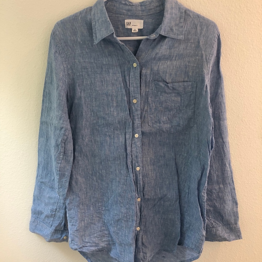 GAP Linen Boyfriend Longsleeve